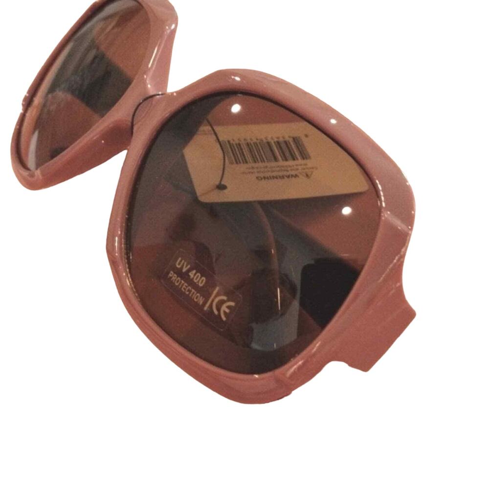 GLAMOR Oversized Women's SunglassesDark Pinkish-Brown Round Square Full Rim NEW